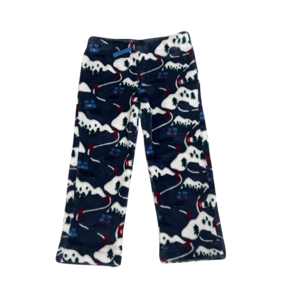 Vineyard Vines Kids plush Pajama Bottoms snow scene Navy, white & Red size 4t